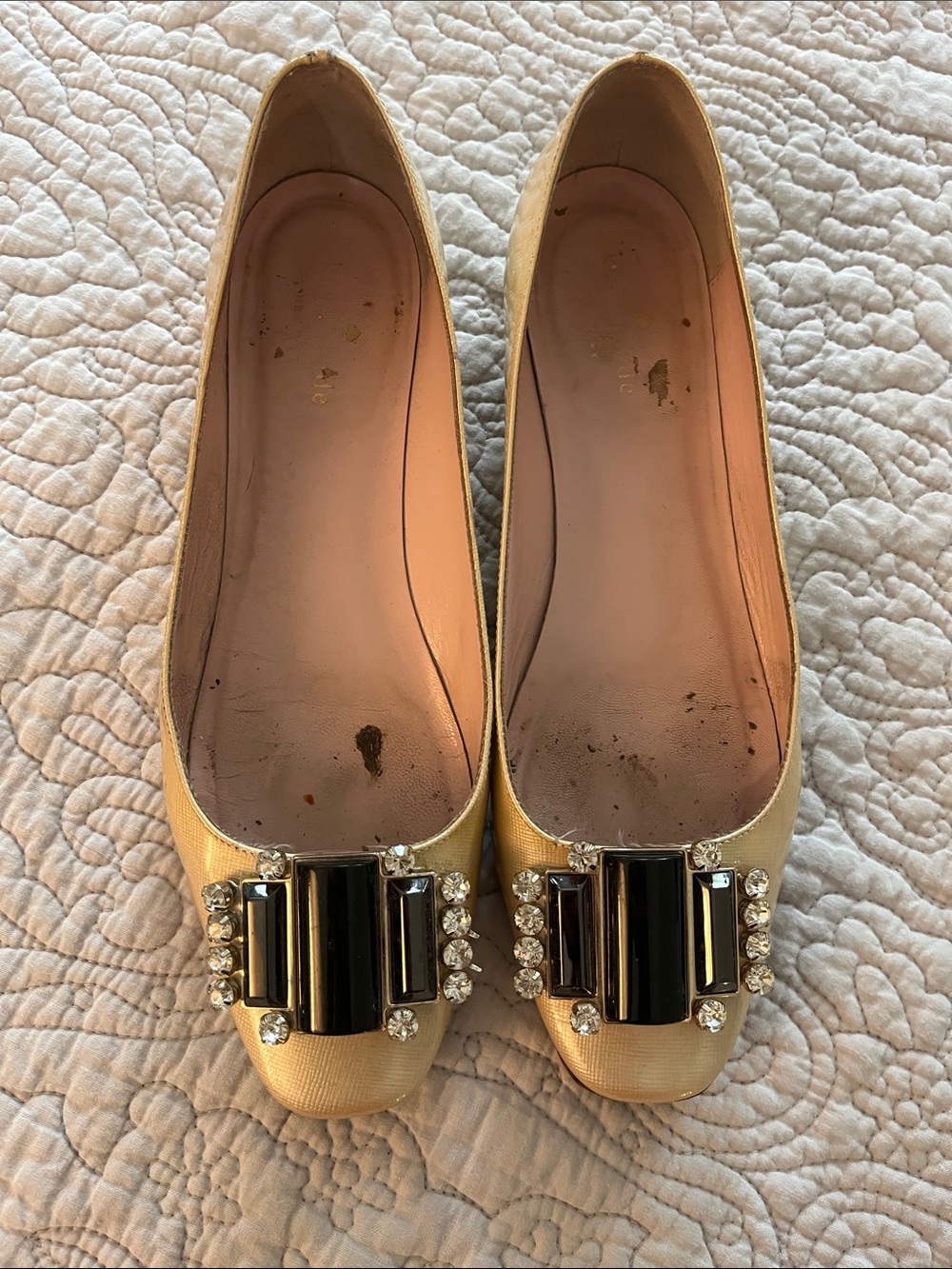 KATE SOADE Gold Embellished Women's Ballet Flats - Designer Style